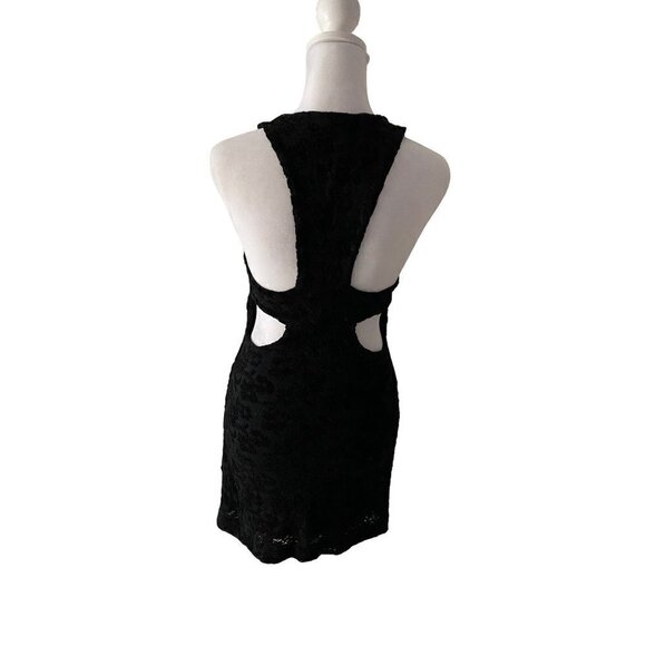 Free People Black Leopard Print Fitted Dress Size XS - Picture 4 of 5